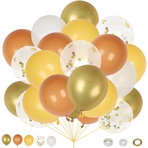 Luftballons - Gelb, 60 Stück Geburtstag Luftballons mit Bändern, Hochzeit Hochzeitsballons für Hochzeit, Geburtstag, Party, Graduierung, Deko, 12 Zoll von LeaderPro