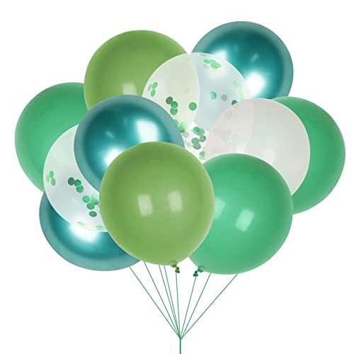 Luftballons - Grün 60 Stück Geburtstag Luftballons mit Bändern, Hochzeit Hochzeitsballons für Hochzeit, Geburtstag, Party, Graduierung, Deko, 12 Zoll von LeaderPro