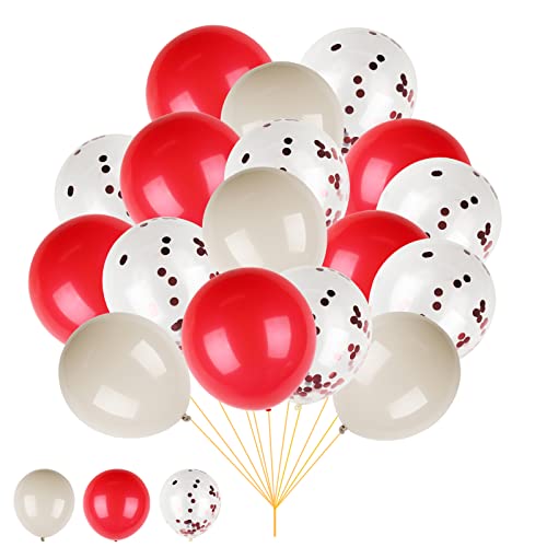 Luftballons - Rot 60 Stück Geburtstag Luftballons mit Bändern, Hochzeit Hochzeitsballons für Hochzeit, Geburtstag, Party, Graduierung, Deko, 12 Zoll von LeaderPro