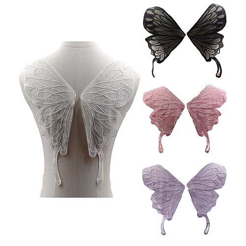 4 Paar bestickte Schmetterlings-Spitzen-Applikation, bestickte Schmetterlingsflügel Tüll Hochzeitsapplikationen Spitze Ausschnitt Kragen Nähen auf Patches Braut Hochzeitskleid Dekoration 4 Paar bestickte Schmetterlings-Spitzen-Applikation, bestickte Schmetterlingsflügel Tüll Hochzeitsapplikationen Spitze Ausschnitt Kragen Nähen auf Patches Braut Hochzeitskleid Dekoration von Leadigol