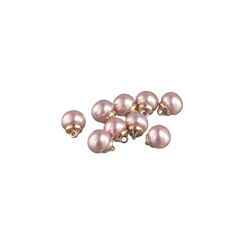 Leadigol 20 Stück Perlenknöpfe, dekorative Perlenknöpfe, Verzierungen, Perlen, 10 mm, runde rosa Kunstperlenknöpfe mit Schaft, zum Selbernähen, Stirnband Leadigol 20 Stück Perlenknöpfe, dekorative Perlenknöpfe, Verzierungen, Perlen, 10 mm, runde rosa Kunstperlenknöpfe mit Schaft, zum Selbernähen, Stirnband von Leadigol