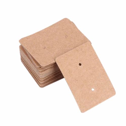 Leadigol 200 Stück Ohrring-Display-Karten, Kraftpapier-Ohrring-Display, Hängekarten, Ohrstecker, Hängeetiketten, Ohrringhalter, Karton für Ohrringe, Ohrstecker von Leadigol