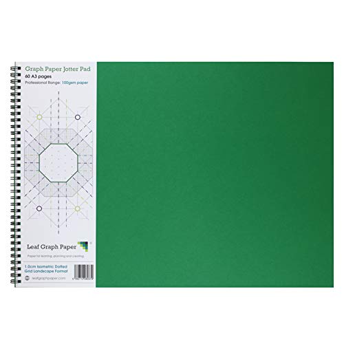A3 Isometrisches Punktpapier, 10 mm, 1 cm, 60 Seiten, graues Raster, 100 g/m² A3 Isometrisches Punktpapier, 10 mm, 1 cm, 60 Seiten, graues Raster, 100 g/m² von Leaf Graph Paper