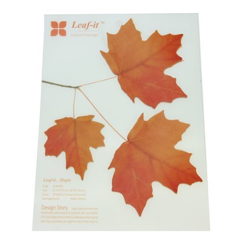 Appree Leaf-it Notiz-Aufkleber, große Größe, Ahorn-Rot von Leaf-it