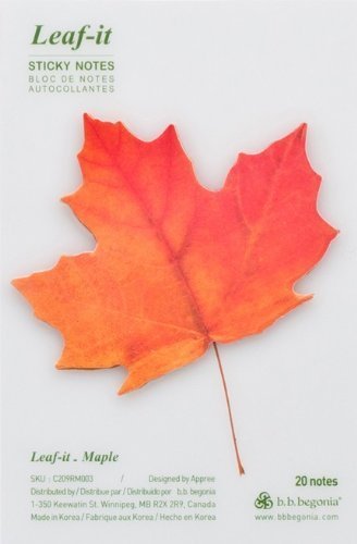 Appree Leaf-it Notiz-Aufkleber, mittlere Größe, Ahorn-Rot von Leaf-it