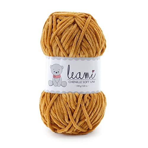 LEAMI Chenille Soft Garn UNI 117 zimt (100g/120m) von Leami