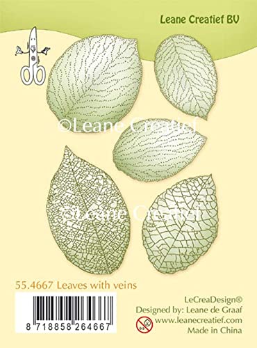 Leane Creatief Stempel 55.4667 - Blätter mit Adern (Kunststoff) von Leane Creatief
