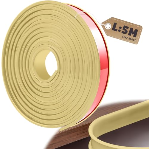 LeapBeast U-Form Selbstklebend Möbelkantenband, 5 Meter Möbelkantenband Flexible TPE Faltbarer Kantenschutz für Tische Bettkanten Nachttische Wand Ecken von LeapBeast