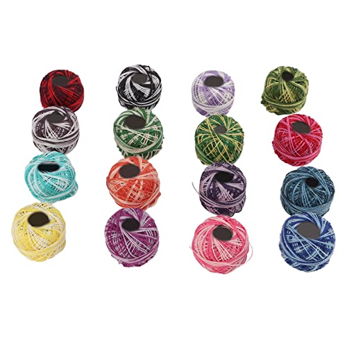 Leapiture Häkelgarn, Spitzengarn, Occhi-Garn, bunt, handgefertigt, zum Stricken, Häkeln, Garn, Occhi-Garn zum Ausbessern von Kleidung, Stickereien von Leapiture