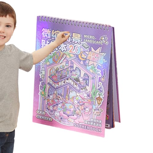 3D-Miniatur-Szenen-Aufkleber-Buch – Layered Paper Craft Journal, Diorama Kits | Skurriles Kunststil-Design, Scrapbook-Thema, kompakte dekorative Seiten, Sammlerstück-Layout interaktiv von LearnLyrics