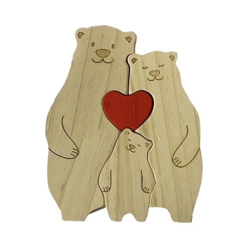 Bären-Dekoration für Room-Wooden-Familienpuzzle-Set, künstlerische Tischdekoration | Herzförmiges dekoratives Element, charmant, handgemachte Figurensammlung für Mai Bären-Dekoration für Room-Wooden-Familienpuzzle-Set, künstlerische Tischdekoration | Herzförmiges dekoratives Element, charmant, handgemachte Figurensammlung für Mai von LearnLyrics