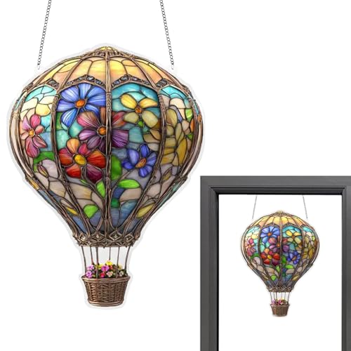 Ballonförmiger Anhänger – bunte Buntglas-Ballon- -Ornamente, dekoratives Accessoire für Schrank, Garten, Innenbereich, Geburtstagstür von LearnLyrics