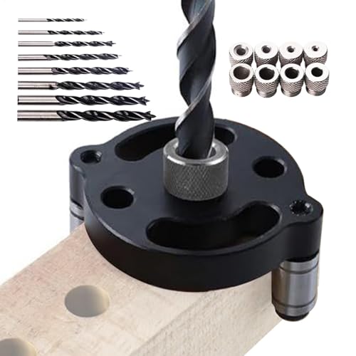 Bohrführung für gerade Löcher, Holzbearbeitungsvorrichtungen, präzises Lochbohrset, Bohrführung mit 6/8/10 mm Buchsen, Handwerkzeug-Set für Möbelherstellung von LearnLyrics