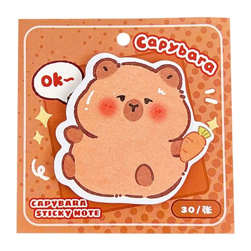 Capybara Haftnotizen – Cartoon-Memo, lustiger Block | Schreibwaren-Kunstpapier für den Schreibtisch, niedliche selbstklebende Erinnerungen mit 30 Blatt für Büro, Studium von LearnLyrics