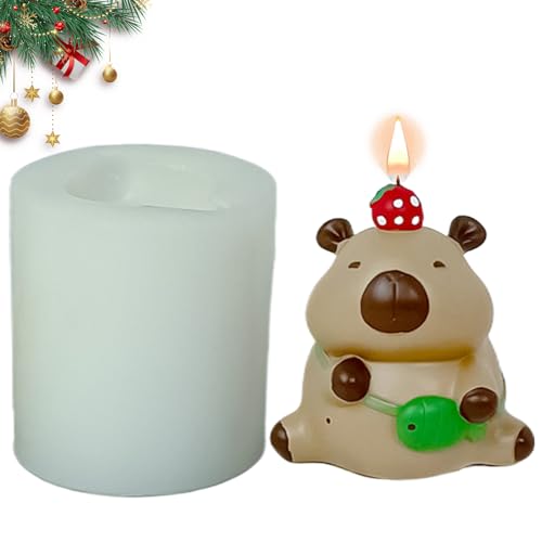 Capybara Kerzenform – Silikon-Tier-Kerzenform, niedliches Capybara-Kerzenherstellungs-Set, flexible Form für Wachskerzen, handgefertigt zum Basteln, Heimdekoration, Kerzenzubehör von LearnLyrics