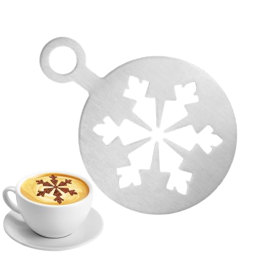 Kaffeestabellen -Set - wiederverwendbare Modelle für Latte Art, Design Decoration Kit | Cappuccino -Schablonen in Edelstahl, hübsche gemusterte Werkzeuge zur Dekoration von Kuchen, m von LearnLyrics