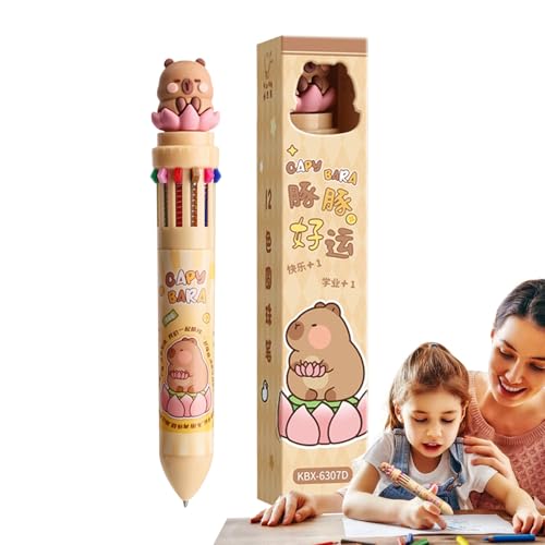 Kugelschreiber Capybara Ballpoint – Caric Click Click Set, mehrfarbige Farben | 12 auf 1 Soft-Tool von LearnLyrics