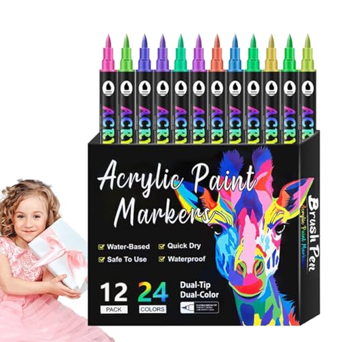 LearnLyrics Akrylmalstifte,Wasserfeste Malstifte für Leinwand | Permanente Bastelmarker Zeichenwerkzeuge Für Stein Stoff Papier LearnLyrics Akrylmalstifte,Wasserfeste Malstifte für Leinwand | Permanente Bastelmarker Zeichenwerkzeuge Für Stein Stoff Papier von LearnLyrics