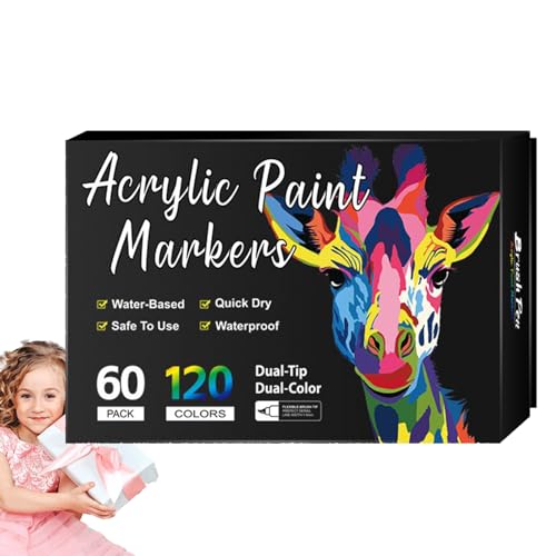 LearnLyrics Akrylstifte Zum Malen, Doppelspitze Stoffmalstifte, Schnelltrocknende Dauerhafte Marker Zeichenmaterial Für Glas Leinwand Holz Stein Papier Stoff LearnLyrics Akrylstifte Zum Malen, Doppelspitze Stoffmalstifte, Schnelltrocknende Dauerhafte Marker Zeichenmaterial Für Glas Leinwand Holz Stein Papier Stoff von LearnLyrics