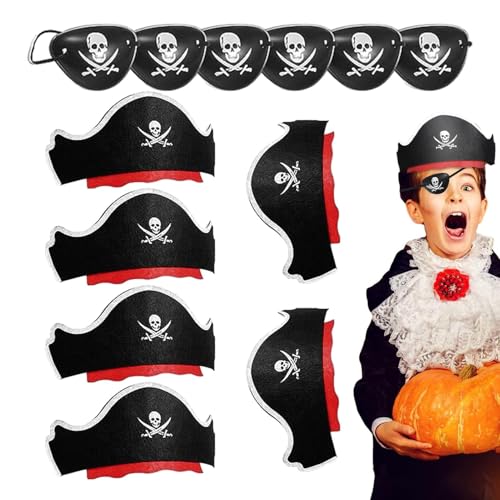 Piratenhut, Piraten-Set, Halloween-Zubehör, Piraten-Augen-Patch, Schwerter, Hüte für Halloween Cosplay Piratenhut, Piraten-Set, Halloween-Zubehör, Piraten-Augen-Patch, Schwerter, Hüte für Halloween Cosplay von LearnLyrics