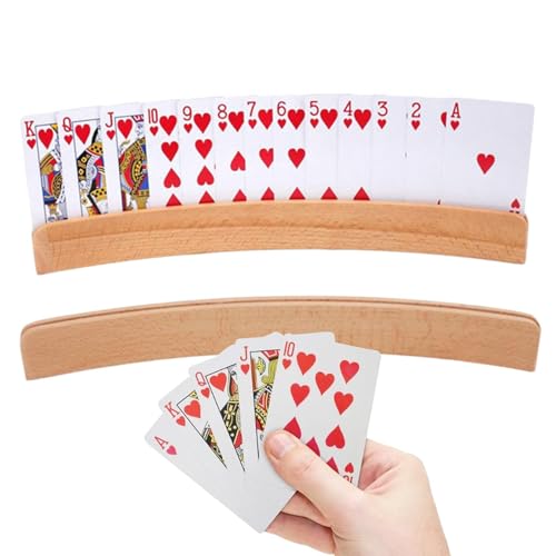 Spielkartenhalter aus Holz | Organizer für freihändige Karten, Senioren | 2 x Plattenhalter aus gebogenem Holz für Poker, Canasta, Pinochle, Gesellschaftsspiele, Spielkartenhalter aus Holz | Organizer für freihändige Karten, Senioren | 2 x Plattenhalter aus gebogenem Holz für Poker, Canasta, Pinochle, Gesellschaftsspiele, von LearnLyrics
