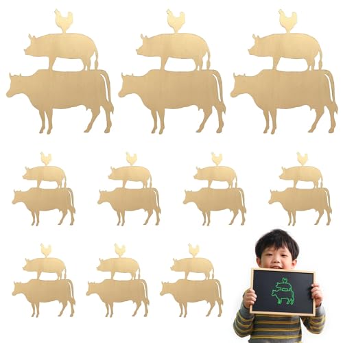 Tier-Malschablonen | 10 x Holzhandwerk zum Bemalen – Kunsthandwerk Malschablonen für Kinder, Kunstklasse, Blanko-Ausschnitte von LearnLyrics