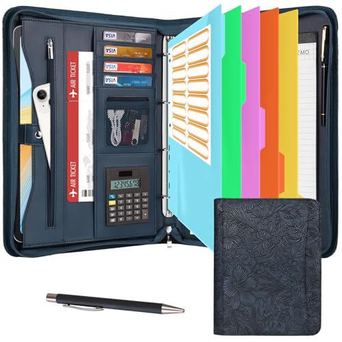 Leathario Schreibmappe A4 mit 5er Register DIN A4,Konferenzmappe mit 4 Ringbuch,Dokumentenmappe mit Reißverschluss, Klemmbrett,Blumenmuster,Ordner für Meeting, Business,Mappe für Schule, Uni Leathario Schreibmappe A4 mit 5er Register DIN A4,Konferenzmappe mit 4 Ringbuch,Dokumentenmappe mit Reißverschluss, Klemmbrett,Blumenmuster,Ordner für Meeting, Business,Mappe für Schule, Uni von Leathario