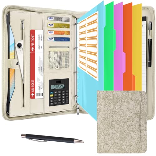 Leathario Schreibmappe A4 mit 5er Register DIN A4,Konferenzmappe mit 4 Ringbuch,Dokumentenmappe mit Reißverschluss, Klemmbrett,Blumenmuster,Ordner für Meeting, Business,Mappe für Schule, Uni Leathario Schreibmappe A4 mit 5er Register DIN A4,Konferenzmappe mit 4 Ringbuch,Dokumentenmappe mit Reißverschluss, Klemmbrett,Blumenmuster,Ordner für Meeting, Business,Mappe für Schule, Uni von Leathario