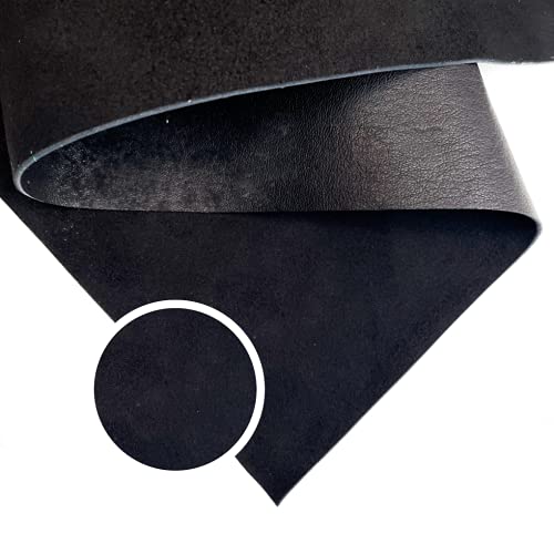 Echtes schwarzes Wildleder-Leder: echtes Ledertuch zum Basteln (schwarz, 30 x 30 cm) von LeatherAA ITALIAN LEATHER COMPANY