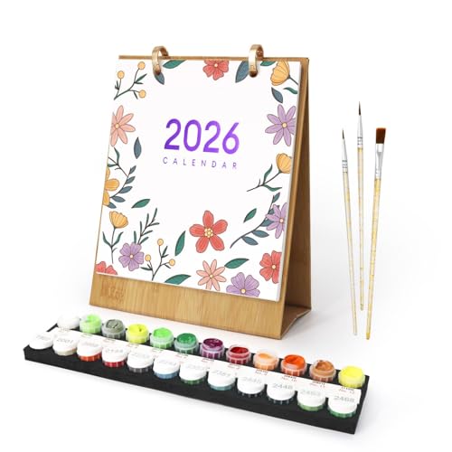 Lebartm 2026 Neuer Kalender Malen nach Zahlen Kit für Erwachsene 12 verschiedene Grünpflanzen Topfblumen Handgemalte Ölgemälde Tischkalender für Zuhause Büro Planung-Blume Lebartm 2026 Neuer Kalender Malen nach Zahlen Kit für Erwachsene 12 verschiedene Grünpflanzen Topfblumen Handgemalte Ölgemälde Tischkalender für Zuhause Büro Planung-Blume von Lebartm