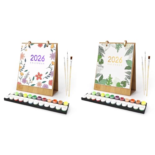 Lebartm 2Stück 2026 Neuer Kalender Malen nach Zahlen Kit für Erwachsene 12 verschiedene Grünpflanzen Topfblumen Handgemalte Ölgemälde Tischkalender für Zuhause Büro Planung Lebartm 2Stück 2026 Neuer Kalender Malen nach Zahlen Kit für Erwachsene 12 verschiedene Grünpflanzen Topfblumen Handgemalte Ölgemälde Tischkalender für Zuhause Büro Planung von Lebartm