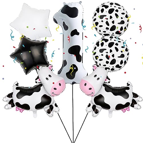 Kuh-Folienballons, Kuh-Mylar-Folienballon, 1. Kuh, Bauernhof, Tierthema, Partyzubehör, Babyparty, Geburtstagsparty-Dekorationen (1 von Lebeili