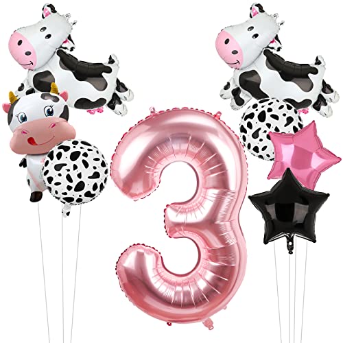 8PCS Kuh Ballons Kuh Mylar Folie Balloon 3rd Kuh Farm Tier Theme Party Supplies Baby Dusche Geburtstag Party Dekorationen(3rd) von Lebeili