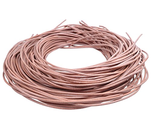 Lederband Schnur Natur naturfarben echtes Ziegenrundleder 100 cm lang/Ø 1,5mm (10) von Lebensquelle Plus
