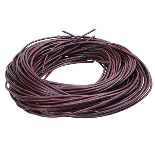 Lederband Schnur dunkel braun echtes Ziegenrundleder 100 cm lang/Ø 1,5mm (10) von Lebensquelle Plus
