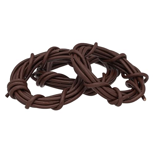 Lederband Schnur dunkel braun echtes Ziegenrundleder 100 cm lang/Ø 1,5mm (3) von Lebensquelle Plus