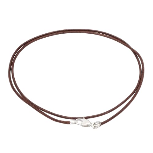 Lederband Schnur echtes Dunkelbraun Ziegenrundleder 50 cm lang/Ø 1,5mm mit Karabinerverschluss (1) von Lebensquelle Plus