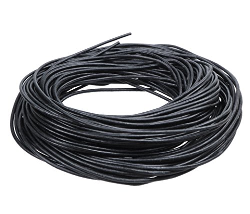 Lederband Schnur schwarz echtes Ziegenrundleder 100 cm lang/Ø 1,5mm (10) von Lebensquelle Plus