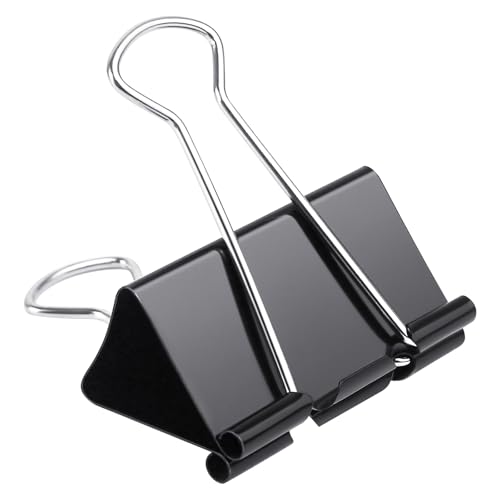80 Stück 5,1 cm Binder-Clips, verschiedene Größen, einschließlich extra großer schwarzer Clips, Bürobedarf, schwarze Büroklammern, Büroklammern für Büro, Zuhause, Schule, Geschäft von Lechay