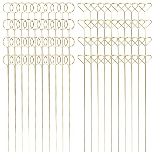 40 Stück 30 cm Blumen Tischkartenhalter, Metall Blumen-Kartenhalter,Gold Herz Runder Blumehalter,für Blumenstrauß, Hochzeitsfeier,Blumenstrauß von Lechengjia
