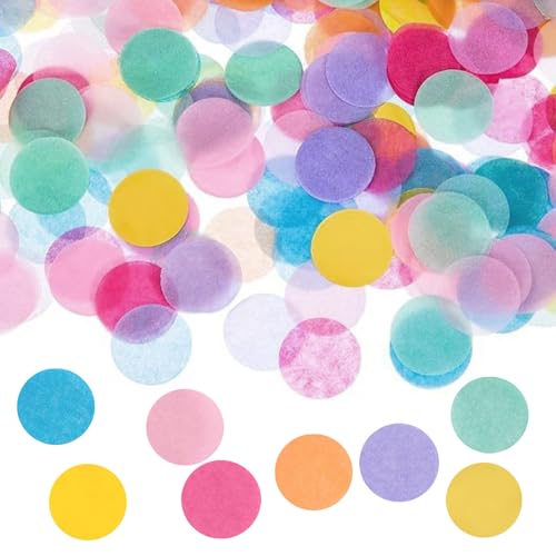 5000 Stück mehrfarbiges Papierkonfetti, biologisch abbaubar, Tischkonfetti, runde Seidenpapier-Kreise für Valentinstag, Hochzeit, Geburtstag, Party, Dekoration, 50 g 5000 Stück mehrfarbiges Papierkonfetti, biologisch abbaubar, Tischkonfetti, runde Seidenpapier-Kreise für Valentinstag, Hochzeit, Geburtstag, Party, Dekoration, 50 g von Lechisenop