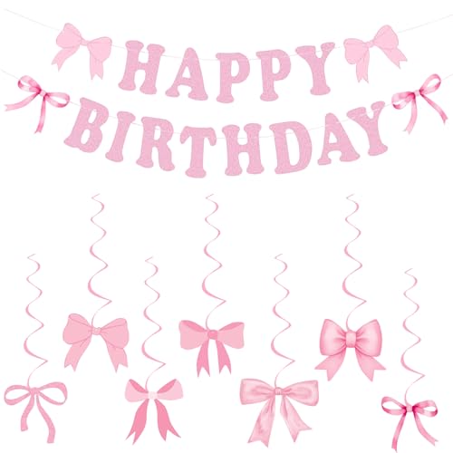 Rosa Schleife Geburtstag Party Dekoration Rosa Schleife Geburtstag Banner Schleifen Party Hängende Wirbel für Mädchen Frauen Kokette Brautdusche Party Schleifen Thema Dekoration Set Decor Supplies Rosa Schleife Geburtstag Party Dekoration Rosa Schleife Geburtstag Banner Schleifen Party Hängende Wirbel für Mädchen Frauen Kokette Brautdusche Party Schleifen Thema Dekoration Set Decor Supplies von Lechisenop