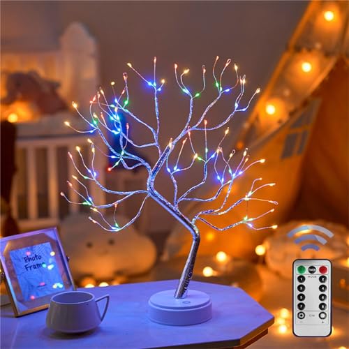 Lecone LED Lichterbaum, Bonsai Baum Licht Farbiges Verstellbare Äste, 108 LED Baum Lampe Dekobaum Belichtet Baumbeleuchtung Innen Deko,USB/Batteriebetrieben von Lecone