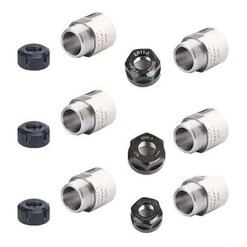 Lecreatekit ER Spannzangenfutter Mutter Umwandlungsgelenk für Motor Rotor Gewindeadapter ER11 ER11, ER16 ER16, ER20 ER20 (ER11-ER11 mit Mutter) von Lecreatekit