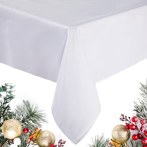 Lecwoll Tischdecke Wasserabweisend Tischdecken Weiß Lotuseffekt Tischtücher Tischdekoration 140x140 cm von Lecwoll