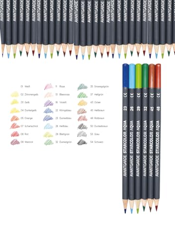 Ledacolor Premium Aquarellstifte | 72 Aquarell Buntstifte Set für Kinder und Erwachsene | Wasserlösliche Farbstifte zum Mischen | Schichten und Aquarellieren 3x24 Farben | unbedenklich | ungiftig von Ledacolor