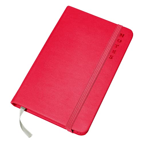 Leddy Living Notizbuch A6 Pocket, 14,2 x 9,2 cm, liniert, weicher Einband, 160 Seiten, dickes Papier 80 g/m², elegantes Notizbuch, ideal für Büro, Schule und Geschenk (Rot_01) von Leddy Living
