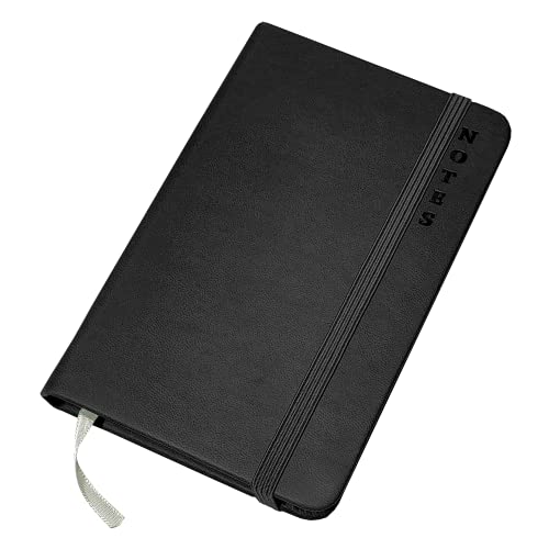 Leddy Living Notizbuch A6 Pocket 14,2 x 9,2 cm liniert – weicher Einband Soft Touch Premium, 160 Seiten, dickes Papier 80 g/m² – elegantes Notizbuch, ideal für Büro, Schule und Geschenk (Schwarz_01) von Leddy Living