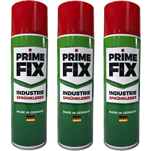 3 x Prime FIX Sprühkleber - Industriekleber - extra stark 500ml von Lederkonzept