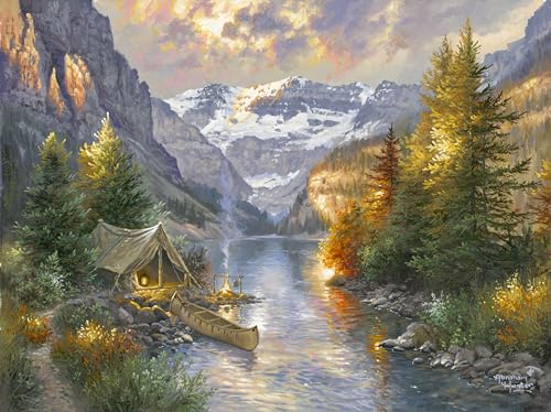 Ledgebay Malen nach Zahlen Erwachsene: Anfänger bis Fortgeschrittene Zahlenset mit Acrylfarbe und Staffelei Malen nach Zahlen Erwachsene mit Rahmen (Felsengebirge Campingplatz 40x50 cm Gerahmt) von Ledgebay